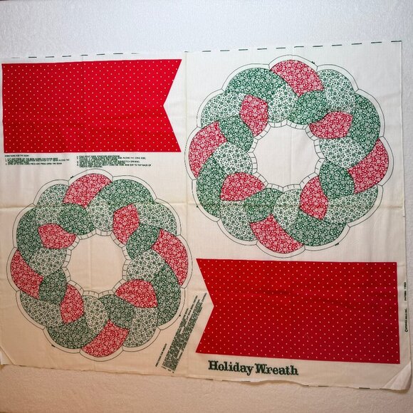 🛒 $9 - Fabric DIY Material - 1 yard Christmas Wreath to Stuff Panel #7 - Picture 5 of 5